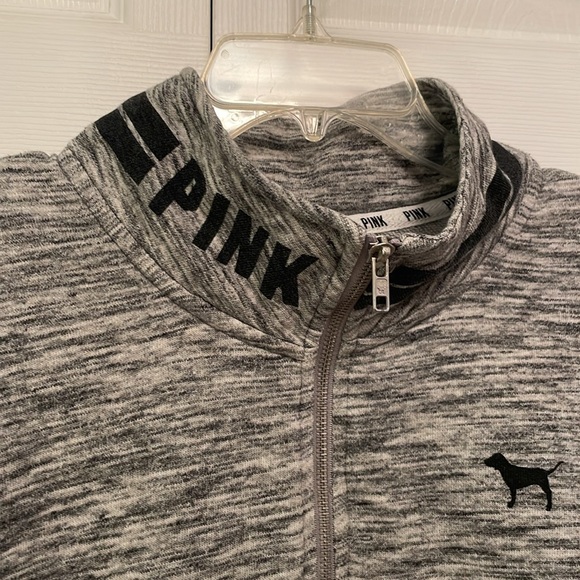 PINK Victoria’s Secret Quarter Zip Sweatshirt Top with Kangaroo Pockets - Picture 5 of 12